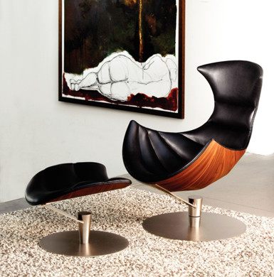 Porcellana Progettazione moderna di svago del cuoio della sedia del bracciolo della vetroresina dell'aragosta di Hjellegjerde fornitore