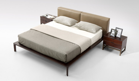 Porcellana Stile moderno semplice grigio morbido ricoperto letto di legno del doppio dell'insieme di camera da letto fornitore