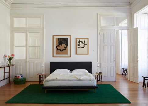 Porcellana Letto moderno della struttura ricoperto tessuto, letto di dimensione del doppio di uso della camera da letto di legno di quercia fornitore
