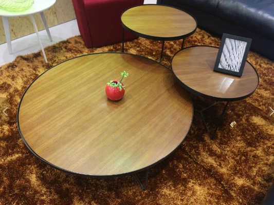 Porcellana Colore ad alta densità rotondo della noce del tavolino da salotto di legno moderno dell'ingresso di hobby del tè fornitore
