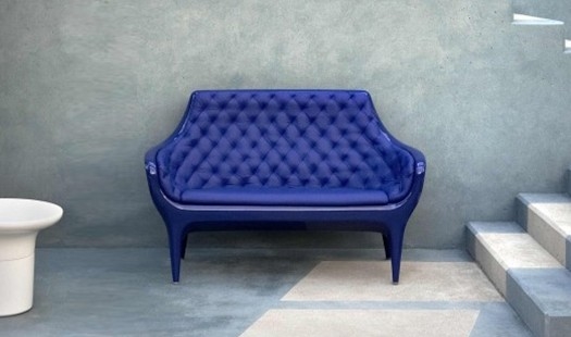 Porcellana Mobilia della sedia del bracciolo della vetroresina della sedia di Showtime Poltrona della replica, bianco blu fornitore
