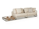 Un sofà ricoperto moderno di 3 sedili con lo scaffale di sguardo giusto di rivista e del braccio fornitore