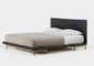Letto moderno della struttura ricoperto tessuto, letto di dimensione del doppio di uso della camera da letto di legno di quercia fornitore